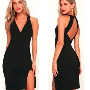 LULUS Total Knockout Black Backless Bodycon Dress Size M